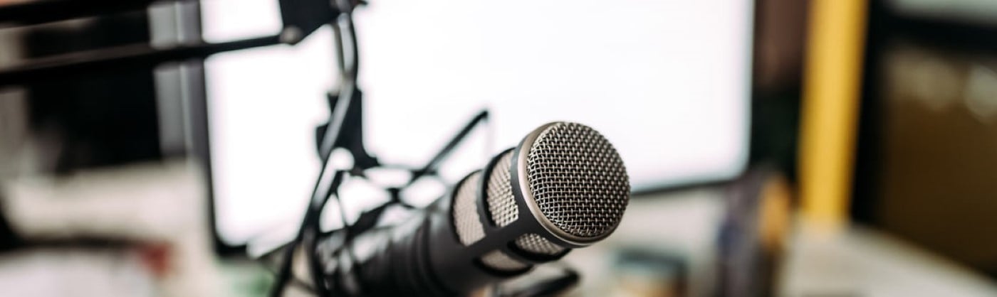 Close up photograph of microphone